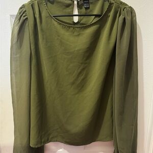SHEIN Olive Long Sleeve Blouse